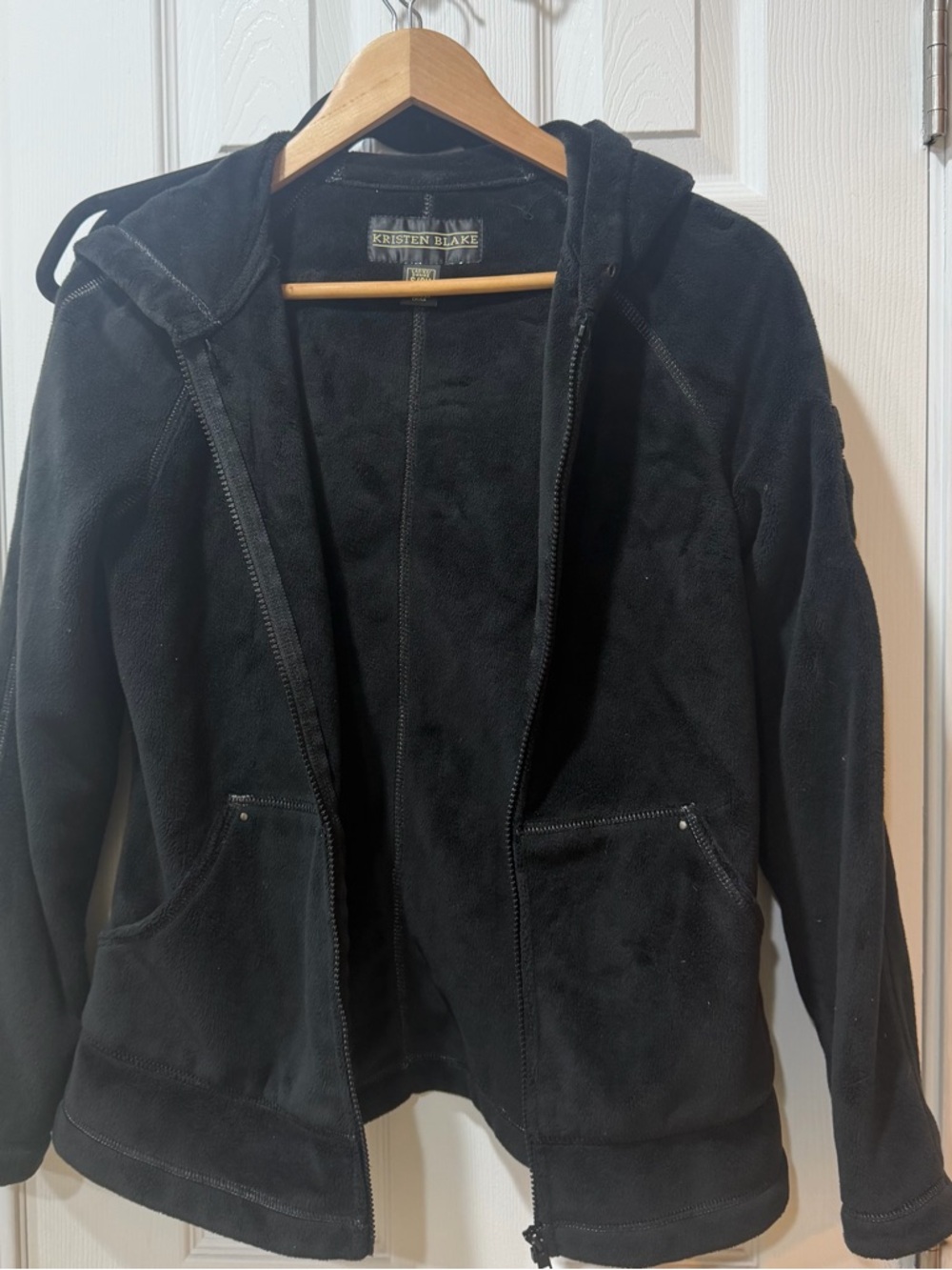 Kristen Blake Black Hooded Fleece Zip Jacket